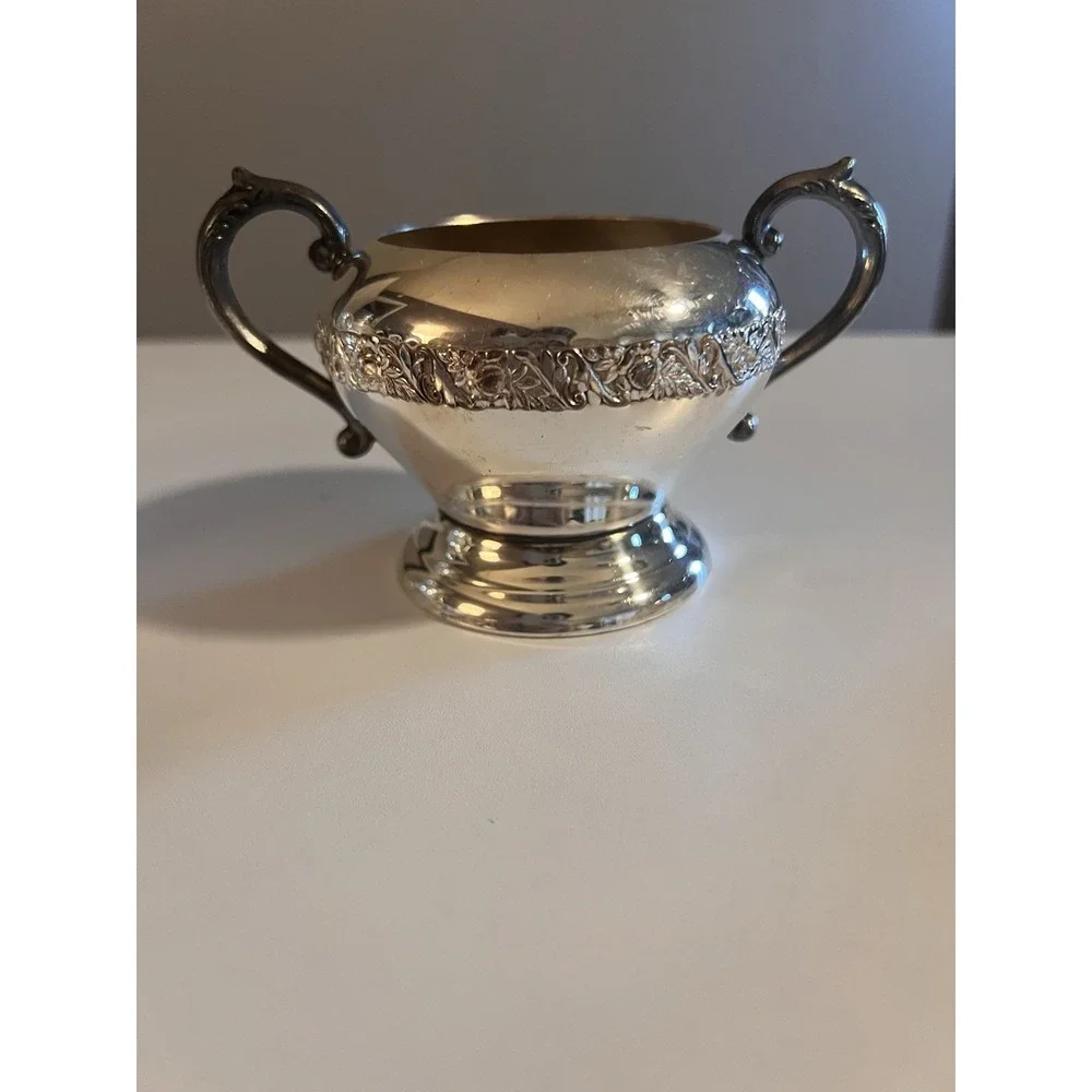 Vintage‎ Silverplate Creamer & Sugar Set Sheffield EPNS Silver on Copper